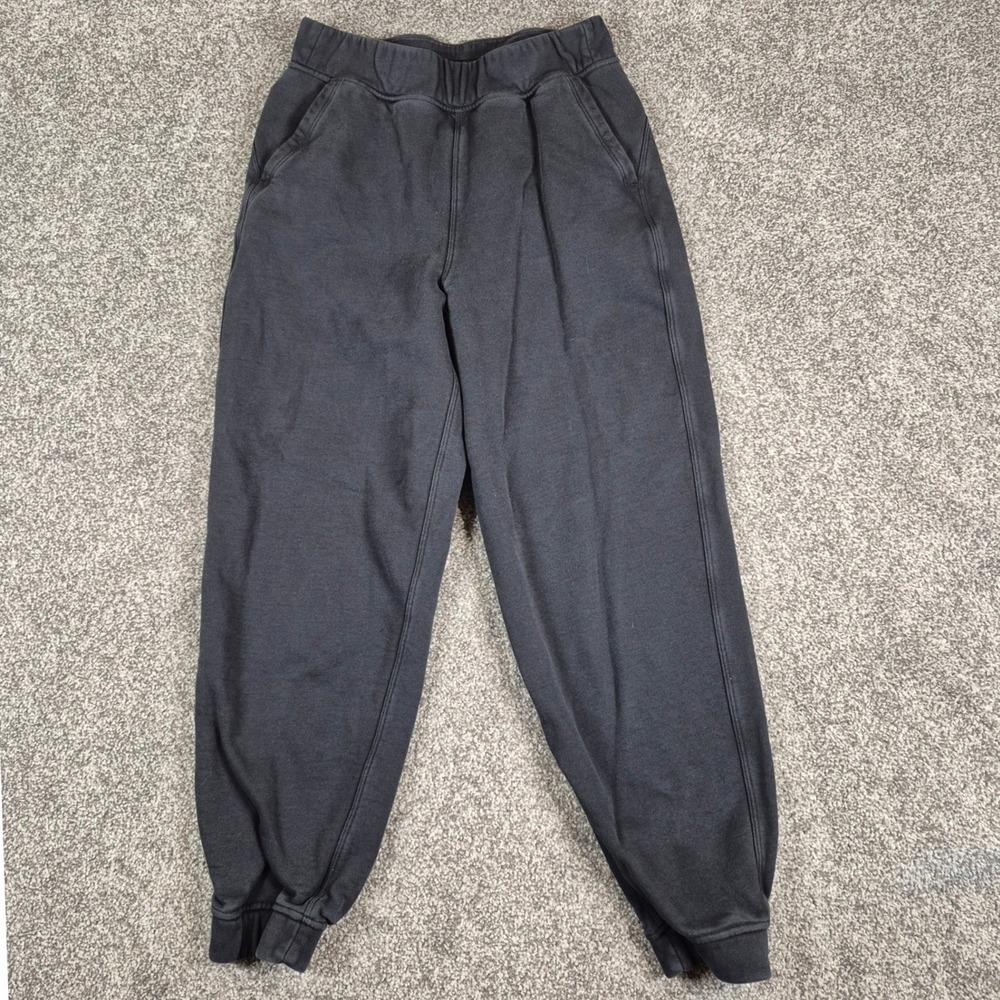 Lululemon Jogger Womens 4 Black Fleece Sweatpants Relaxed Fit